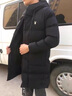 啄木鸟（TUCANO）中长款羽棉绒服男士冬季新款连帽加肥加大码胖子棉衣服男装外套潮 TZ9588黑色加厚保暖 XL 【130-150斤】 实拍图