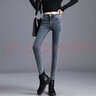 红蜻蜓【新品】牛仔裤女2025新款韩版休闲小脚裤女装秋季修身长裤靴裤 加绒 灰蓝色 32 实拍图