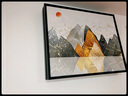 忆画大尺寸电表箱装饰画晶瓷画北欧抽象餐厅电闸箱挂画上翻配电箱遮挡画客厅现代简约弱电箱总开关  A款-金丝阑山【晶瓷画】  60*40cm拉丝亮钛金框可遮盖50*30电箱 实拍图