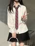 相伊恋人JK制服女2026春夏新款白衬衫百褶裙套装学院纯欲风女装辣妹短裙 长袖基础款衬衫【单件】 M 码【适合90-105斤】 实拍图