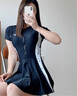 美津浓（MIZUNO）泳衣女连体裙摆保守温泉泳装大码显瘦抗氯速干游泳衣A1341黑M 实拍图