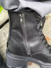 iiJin艾今【谭松韵同款】10cm超轻厚底内增高马丁靴女744AUZH 黑色 37 实拍图