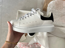 亚历山大麦昆（Alexander McQueen）AMQ 女士系带小白鞋休闲运动鞋  白色/黑色 37  实拍图