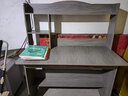 木匠印记电脑桌简约家用卧室书桌书架一体电脑桌床头桌学生床边学习桌 【实木板】新松色80cm+钢架椅 实拍图