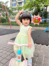 巴拉巴拉童装女连衣裙宝宝夏季儿童裙子甜美网纱裙条纹 黄绿色调00434 90cm 实拍图