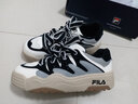 斐乐（FILA）斑斓鞋ROSETTA女鞋板鞋新款面包厚底鞋复古休闲鞋 雪白/黑-SB 38.5 实拍图