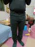 Prato Lee黑色牛仔裤男修身直筒裤男裤冬季男士黑色裤子商务春秋款厚款弹力 黑色 33 实拍图