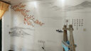 六纹鱼 电视背景墙壁纸新中式山水壁布沙发客厅墙布古典桃花装饰壁画 (整张) 绒底真丝布/每平方 晒单实拍图