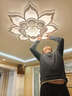 灵翔之光轻奢客厅灯简约现代异形大厅大灯大尺寸花朵led吸顶灯2025年新款 100cm三色120W适用25-30㎡ 实拍图