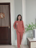 芊之雅（QIANZHIYA）秋天居家服睡衣女纯棉长袖夏套装秋冬甜美可爱全棉家居服春秋薄款 QZC-9099#氧化红 L （参考95-110斤） 实拍图