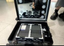 OBOX欧博斯行李箱专业拉杆化妆箱带灯镜子支架PC箱化妆师专用跟妆箱子 黑色PC8灯款 24英寸有支架 实拍图