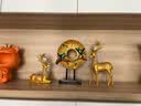 祥礼鹿摆件创意家居家装饰品室内客厅酒柜茶几电视柜玄关房间布置摆设 金色鹿+水晶球+花鸟盘 实拍图