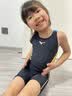 美津浓（MIZUNO）儿童游泳衣女专业竞速训练学生连体五分长裤速干泳装A1404黑130 实拍图