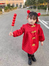 丹鸟王女童唐装冬季外套小女孩中国风女宝宝旗袍公主生日加绒新年拜年服 加绒公主旗袍裙 120码 实拍图