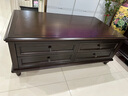 方寸毫厘电视柜 美式乡村实木电视机柜客厅家具地柜玻璃门电视柜带抽屉 1.26米多抽屉茶几 深胡桃色 实拍图