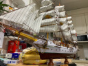 Snnei室内 地中海仿真帆船模型客厅摆件实木质船装饰品欧式创意家居办公室房间手工艺品一帆风顺 《瑟兰号》62cm 实拍图