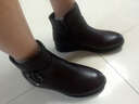 康奈女鞋子 冬季女士牛皮靴子女新款加绒保暖单靴休闲马丁靴短靴大码 咖色 34 实拍图