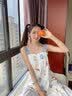 小情歌 棉质吊带睡裙女夏季少女连衣裙性感女生睡衣孕妇宽松休闲家居服 BLM40673女裙 L 女/身高160-165 体重100-120 实拍图
