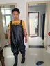 下水裤 水库雨裤带雨鞋防水衣服水鞋半身连体水裤男叉抓鱼全身加厚 黑色橡胶背带半身裤130丝【特厚】 41鞋码 实拍图