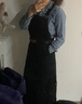 无印良品（MUJI）女式 木棉混 灯芯绒 背带裙宽松直筒中长款连衣裙 美拉德BE12CC3A 黑色 L 实拍图