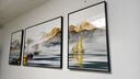 Sixpoetry 客厅装饰画现代简约沙发背景墙壁画轻奢三联晶瓷画大气高档挂画 福禄景秀（铝合金外框） 晶瓷画左右50*70+中间100*70亮面 实拍图