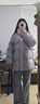 艾莱依羽绒服女款时尚围巾牛角扣中长款防风保暖冬季外套 浅鸥灰 M 实拍图