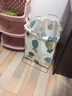星彬果北欧简约家用棉麻脏衣服收纳筐可折叠支架卫生间防水大脏衣篮篓 绿色 带盖多彩菠萝铁架#E133 实拍图