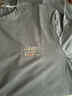 吉普（JEEP）短袖t恤男圆领大码男装夏季薄款纯色刺绣棉质男士短袖体恤打底衫 蓝色 L/建议130斤左右 实拍图
