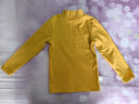 小素材 女童t恤宝宝外出打底衫儿童长袖秋衣高领上衣中领春秋装男冬季 蛋黄色 130 实拍图