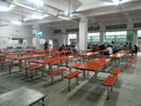 好灵气学生食堂餐椅4人6人8人玻璃钢餐桌便利店户外定制广告连体桌椅 四人位不腐烂不发霉 桔红色 实拍图