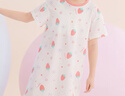 红豆女童睡裙纯棉春夏季薄款家居服儿童短袖套头睡衣A类Q3328白色165 实拍图