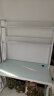 蓝皙电脑桌台式家用书桌简约钢化玻璃书桌书架组合一体办公学习桌子 【单桌】白面+白架 120*60*75cm（尺寸必选） 晒单实拍图