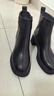 百丽（Belle）羊皮气质时装靴女商场同款粗跟冬季通勤短靴3A645DD4预售 黑色-单里 39 (245mm) 实拍图
