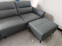 顾家家居（KUKA）现代轻奢真皮小户型头层牛皮沙发客厅家具1105 1105海雾蓝凳 实拍图