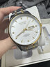 冠琴（GUANQIN）手表男士全自动机械表瑞士品质防水夜光精钢双日历学生多功能腕表 条丁钢带间白（机械款） 实拍图