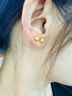 榛橙 足银金色圆珠耳钉女小众时尚养耳洞简约防掉弯钩磨砂豆豆耳饰 足银金色圆珠光面款E8 直针5mm 实拍图