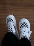 回力小白鞋女百搭棋盘格帆布鞋女厚底女鞋2025年冬季新款休闲鞋轻便鞋 白黑色 37 实拍图