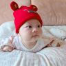 贝娜茜婴儿帽子秋冬季男女宝宝婴幼儿护卤门新生儿胎帽针织毛线帽幼儿冬天 MX851-红色 单买帽子 0-15个月（37-47CM） 晒单实拍图