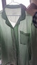 无印良品（MUJI） 女式 无侧缝双层纱织睡衣女士家居服春秋纯棉条纹格纹长袖 女款 淡绿色条纹 XL (上装165/92A下装165/74A) 实拍图