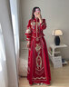 枝己丝绒秀禾服新娘婚纱2025新款结婚礼服中式嫁衣古装敬酒服婚服 丝绒1111 XL 实拍图