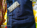 俊欣鸟中老年牛仔裤男秋冬厚款高腰深档宽松弹力免烫直筒休闲爸爸长裤子 深蓝+中蓝色【加绒加厚款】 34 【2尺7腰围】 实拍图