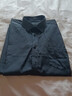 罗蒙（ROMON）翻领长袖衬衫男商务职业正装中青年纯色工装休闲蓝色衬衣男士上衣  黑色【单件装】 44 实拍图
