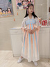 欧育儿童汉服女童夏季装女孩生日礼物国风古装唐装连衣裙中国风演出服 B2170云清 150 【建议身高140-150cm】 实拍图