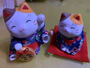 药师窑日本招财猫摆件招福招财小判金币日式治愈可爱生日结婚创意礼品 健康大福寿对猫（小号） 实拍图