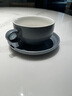 SIMELO施美乐拿铁咖啡杯花式拉花专用陶瓷杯碟套装意式高颜值杯子 曼特宁黑300ML(杯碟套装) 实拍图