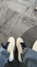 德赛（Desai）新科技防滑耐磨休闲板鞋真皮小白鞋记忆鞋底增高男鞋 白蓝 41  实拍图