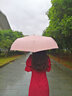 SAIVEINA赛维纳全自动太阳伞黑胶遮阳伞男女防晒防紫外线雨伞三折晴雨两用 自动伞-藕粉-95cm 实拍图