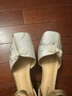 达芙妮包头凉鞋女新中式粗跟旗袍鞋一字扣带女鞋子4024102010 米色 38 实拍图