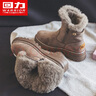 回力女鞋夏季雪地靴加绒加厚高帮棉鞋女保暖靴子女2025新款厚底鞋子女 驼色 40 (250mm) 实拍图