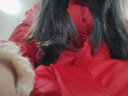 迪迪鹿女童羽绒服冬季新款女宝宝中长款连帽加厚格纹羽绒服潮 红格 120cm 晒单实拍图
